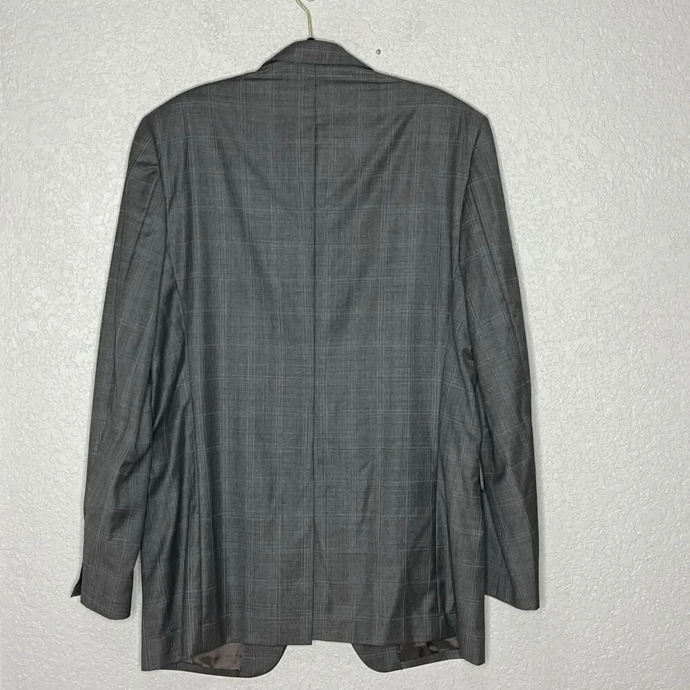 Gianni Manzoni Italy Men’s Size 42L Reda 130s Wool Gray Plaid Sport Jacket